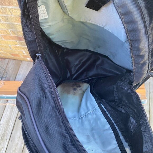 Vintage Nike Backpack Bag Gray Black Middle Check Swoosh - Picture 7 of 10